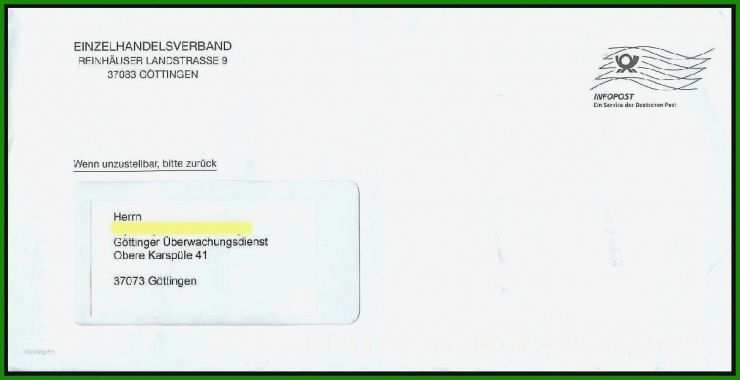 A4 Brief Fenster Vorlage