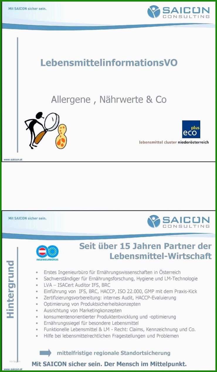 Allergene Speisekarte Vorlage
