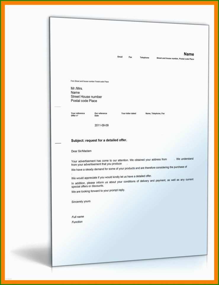 Angebot Anfragen Muster