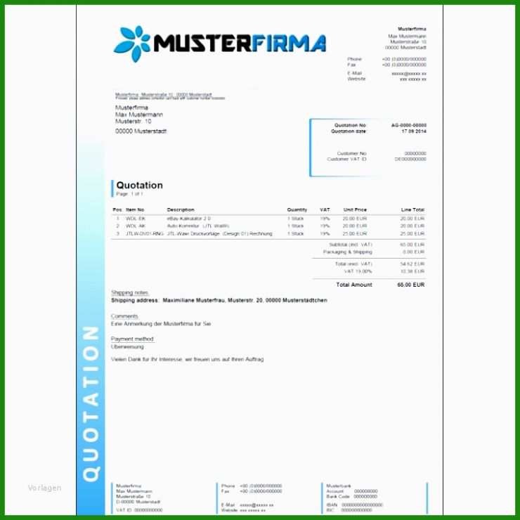 Angebot Auf Englisch Muster