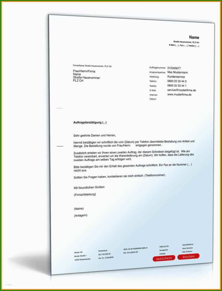 Angebot Bestätigen Muster