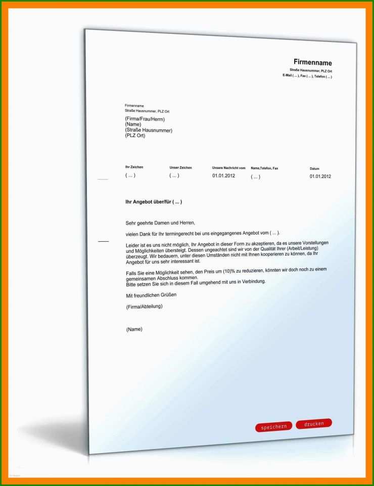Angebot Einholen Muster