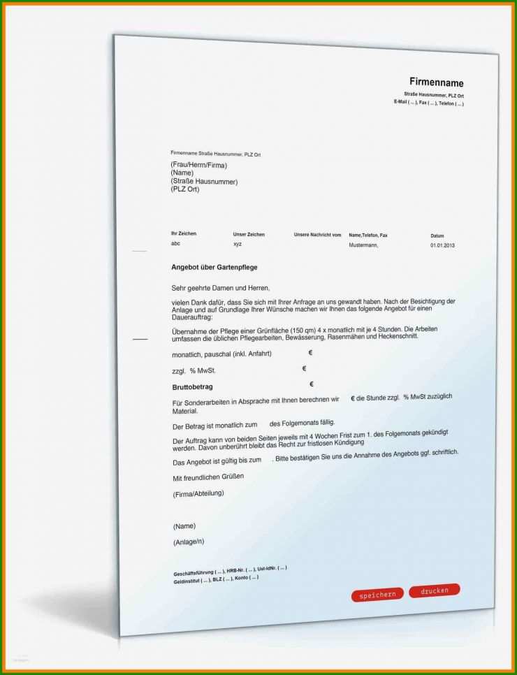 Angebot Einholen Vorlage