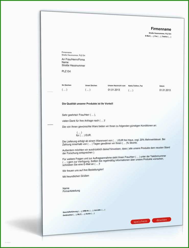 Angebot Erfragen Muster