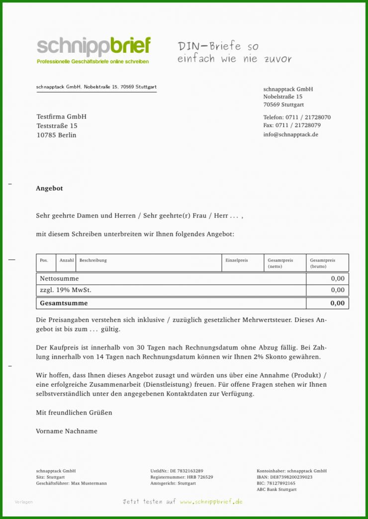Angebot Malerarbeiten Muster