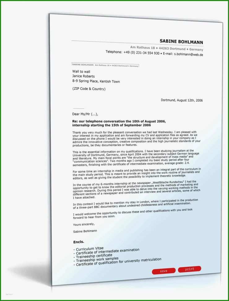 Anschreiben Bewerbung Praktikum Student Vorlage