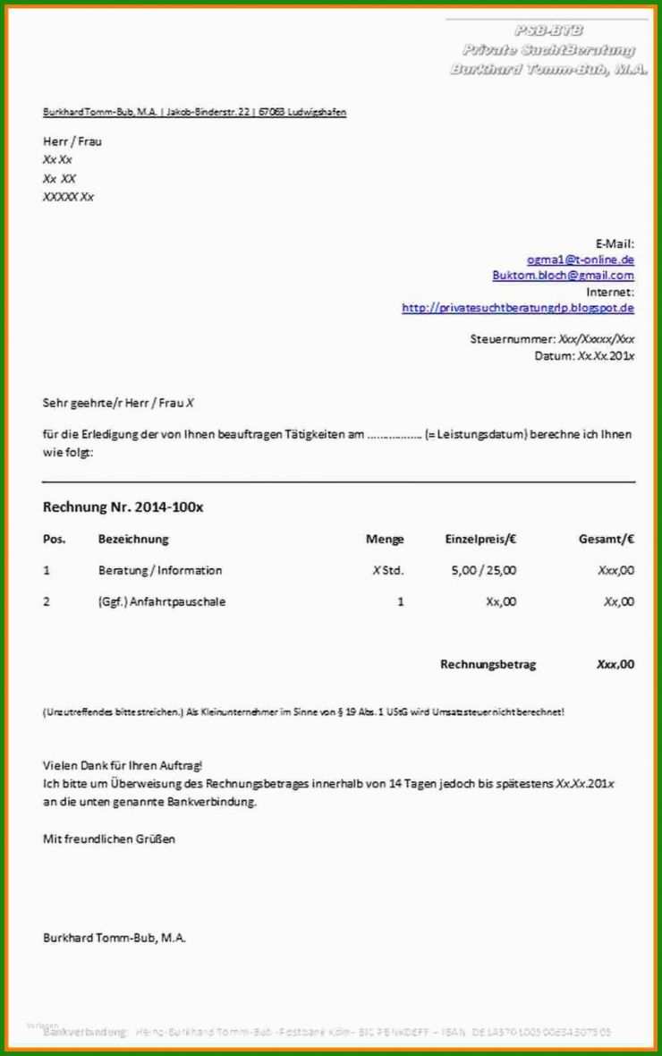 Anschreiben Rechnung Muster