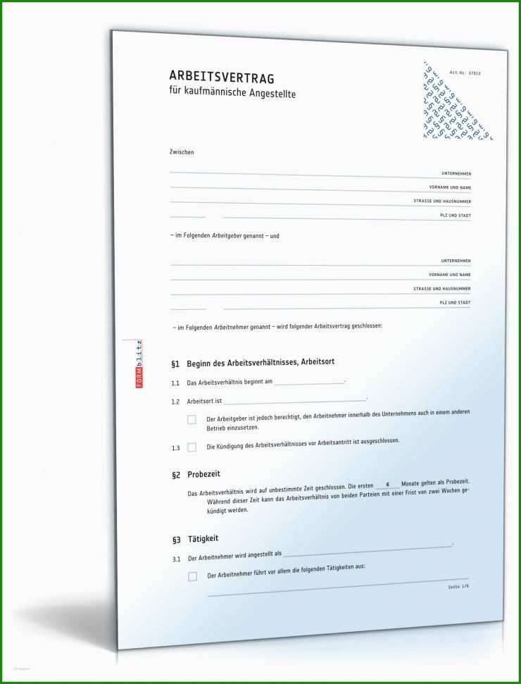 Arbeitsvertrag Angestellte Muster österreich