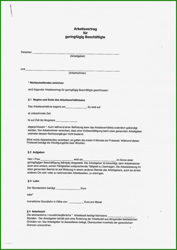 Arbeitsvertrag Englisch Muster