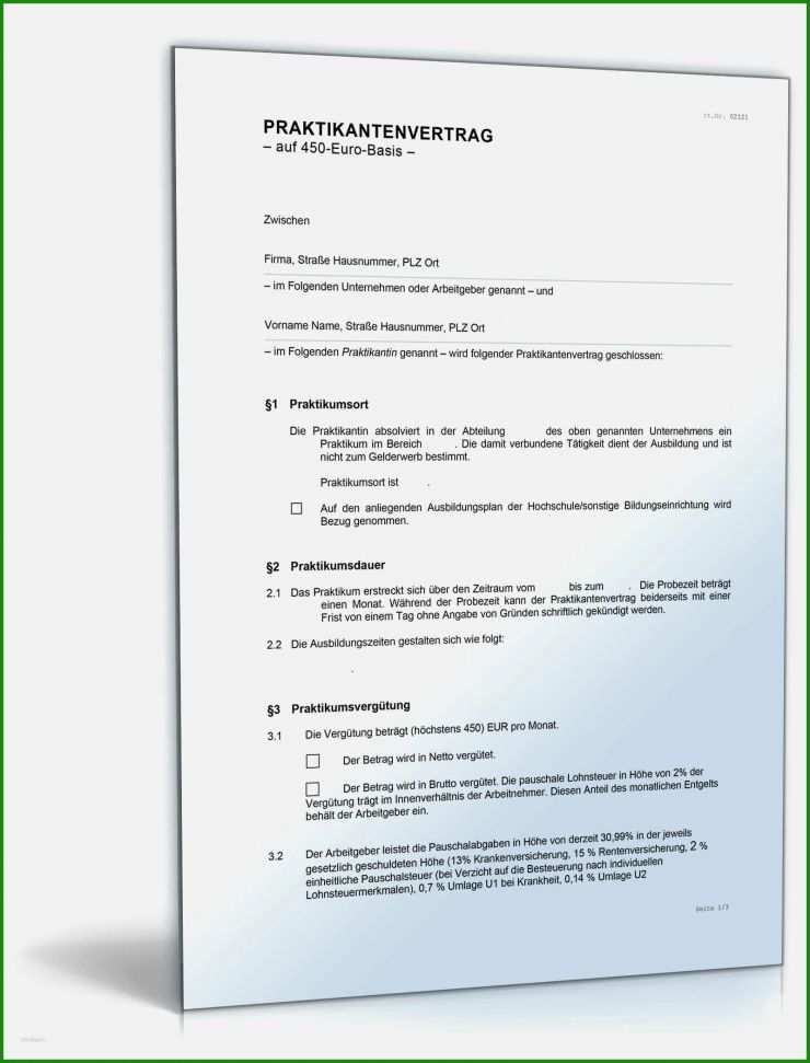 Arbeitsvertrag Geringfügige Beschäftigung Muster