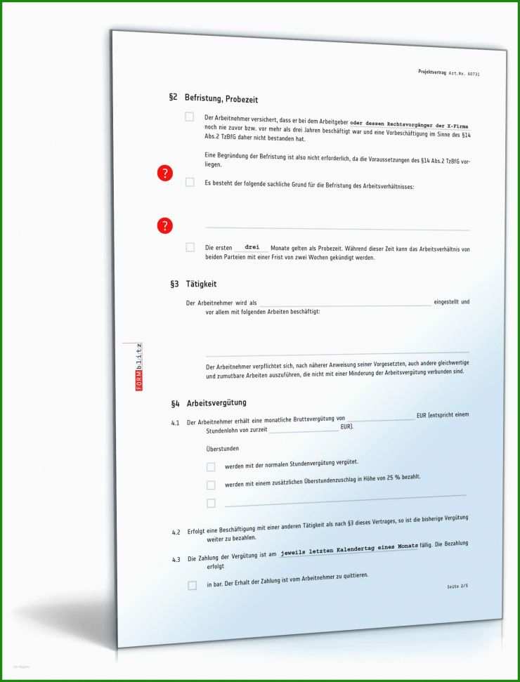 Arbeitsvertrag Muster Befristet