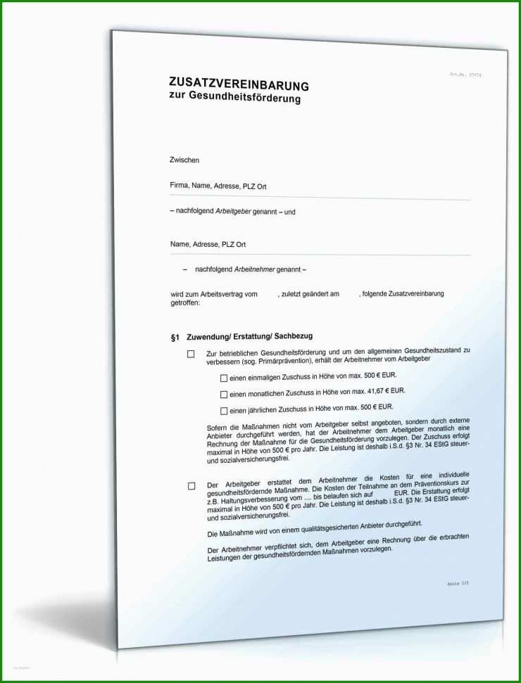 Arbeitsvertrag Muster Für Gastronomie