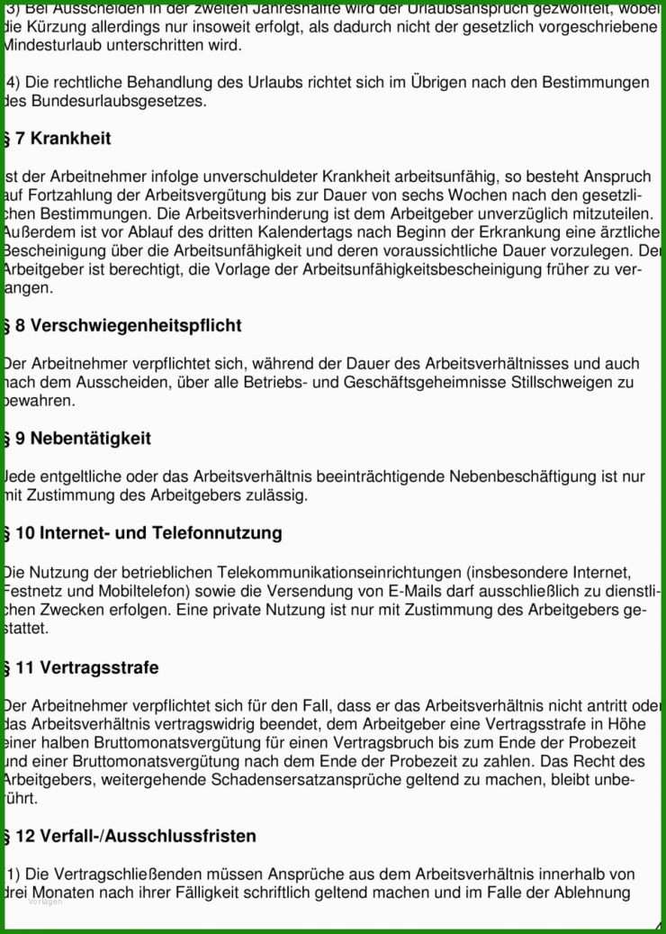 Arbeitsvertrag Muster Home Office