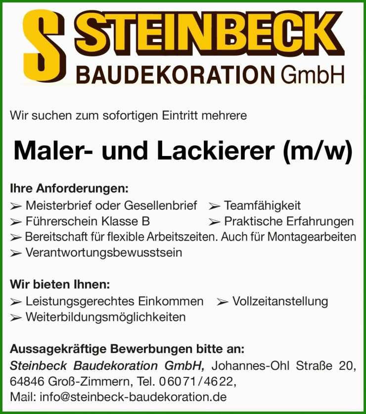 Arbeitsvertrag Muster Maler Und Lackierer