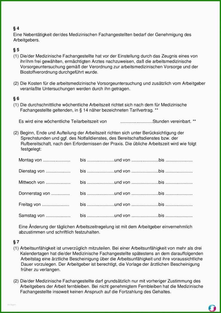 Arbeitsvertrag Muster Mfa
