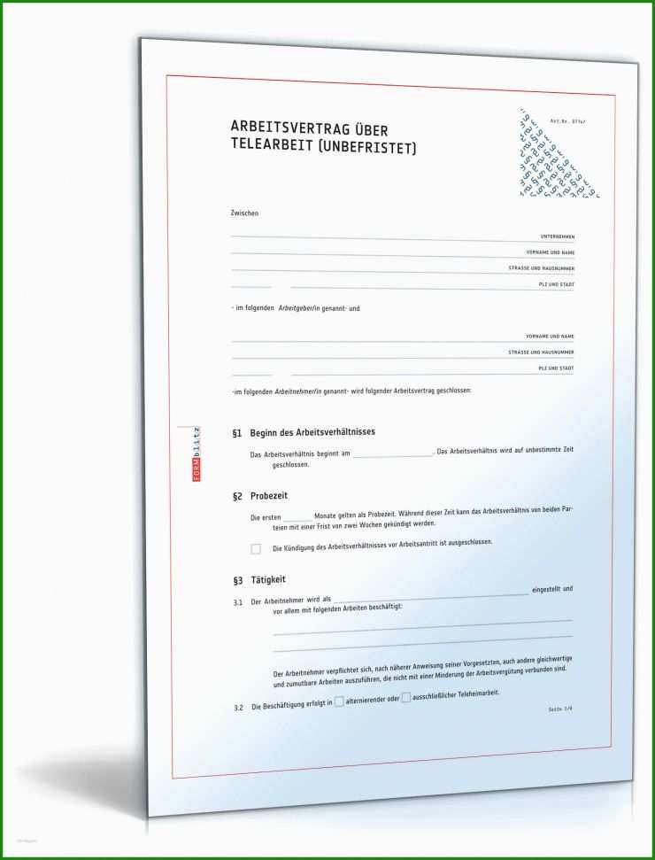 Arbeitsvertrag Muster Textform