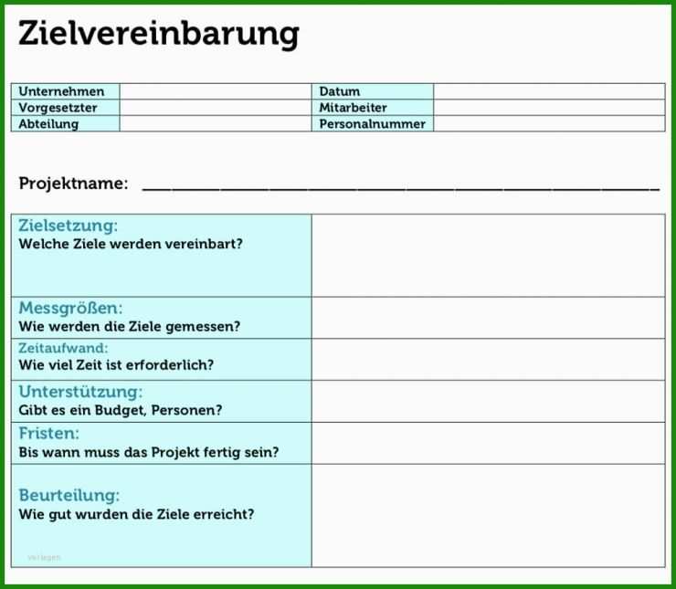 Arbeitsvertrag Muster Zielvereinbarung