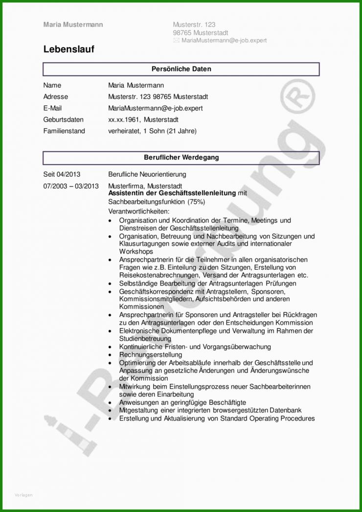 Arbeitszeugnis assistentin Der Geschäftsleitung Muster Kostenlos