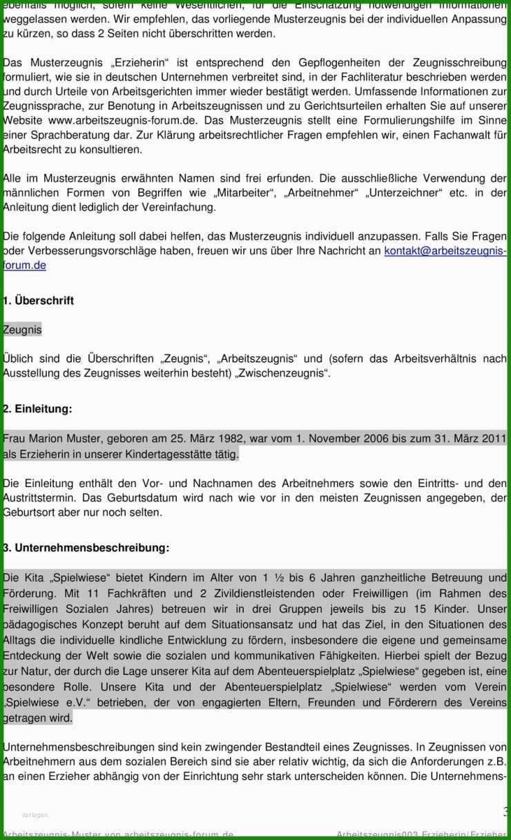 Arbeitszeugnis Befriedigend Vorlage Kostenlos