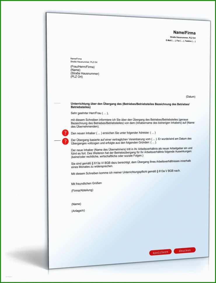 Arbeitszeugnis Betriebsübergang Muster