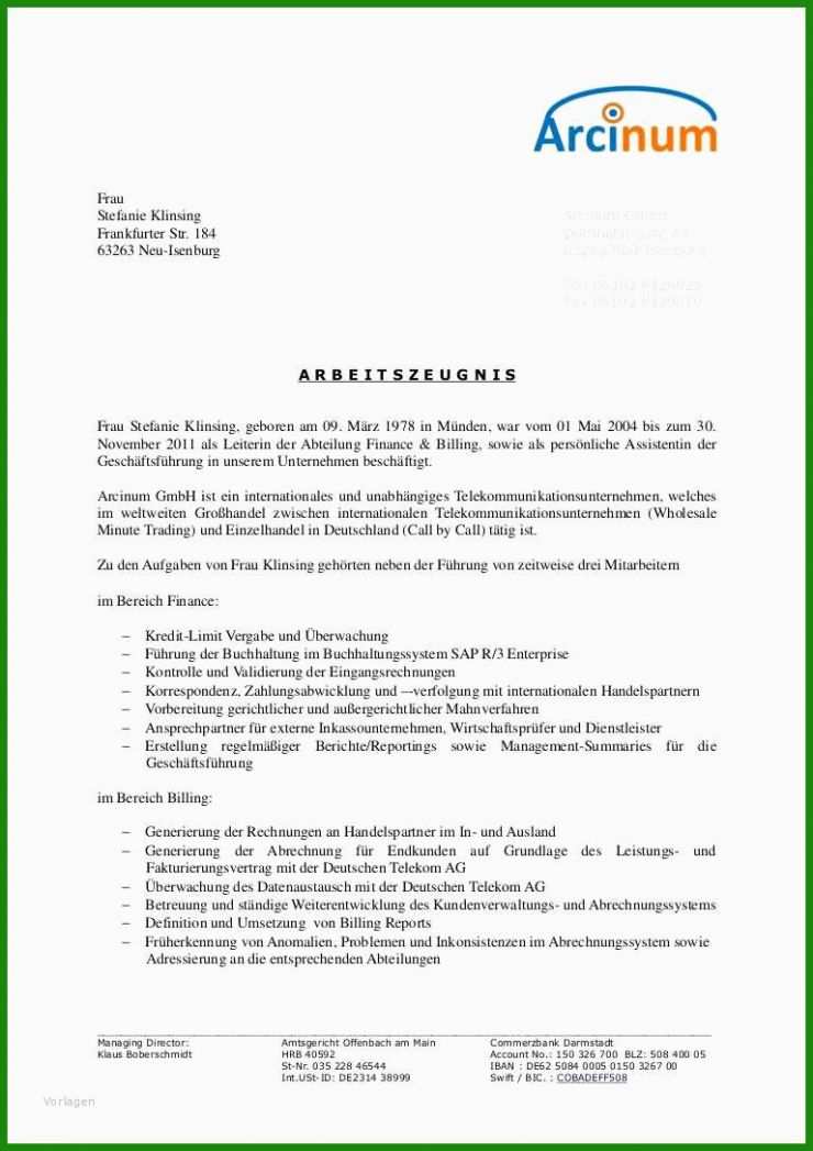 Arbeitszeugnis Erstellen Muster