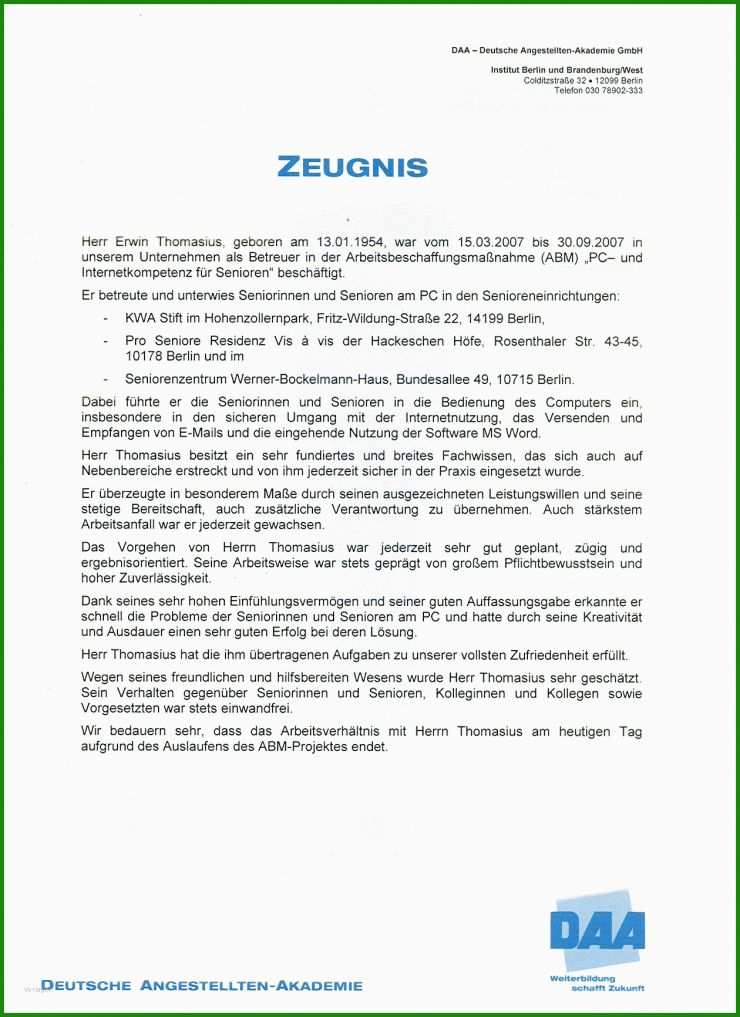 Arbeitszeugnis Erzieherin Vorlage Sehr Gut