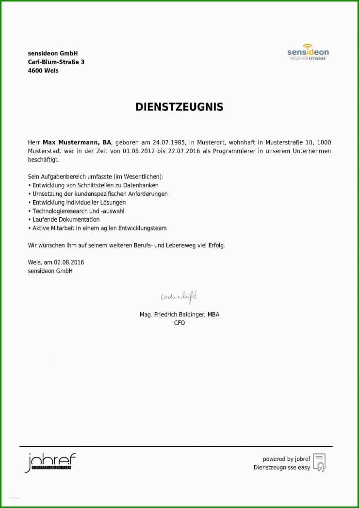 Arbeitszeugnis Kündigung In Probezeit Vorlage