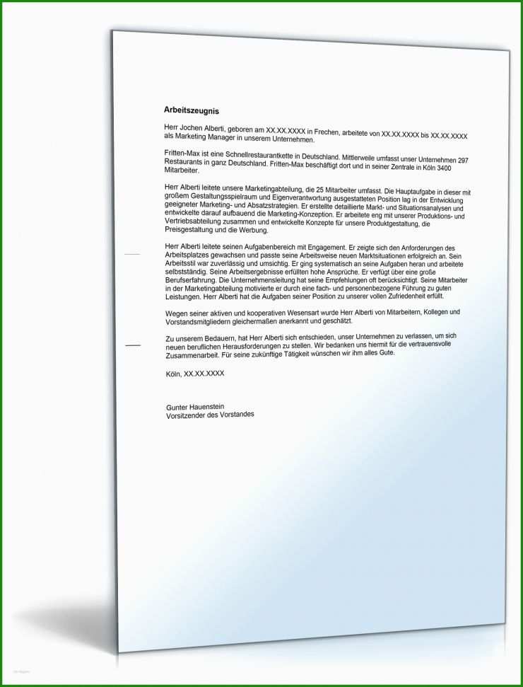 Arbeitszeugnis Muster Befriedigend
