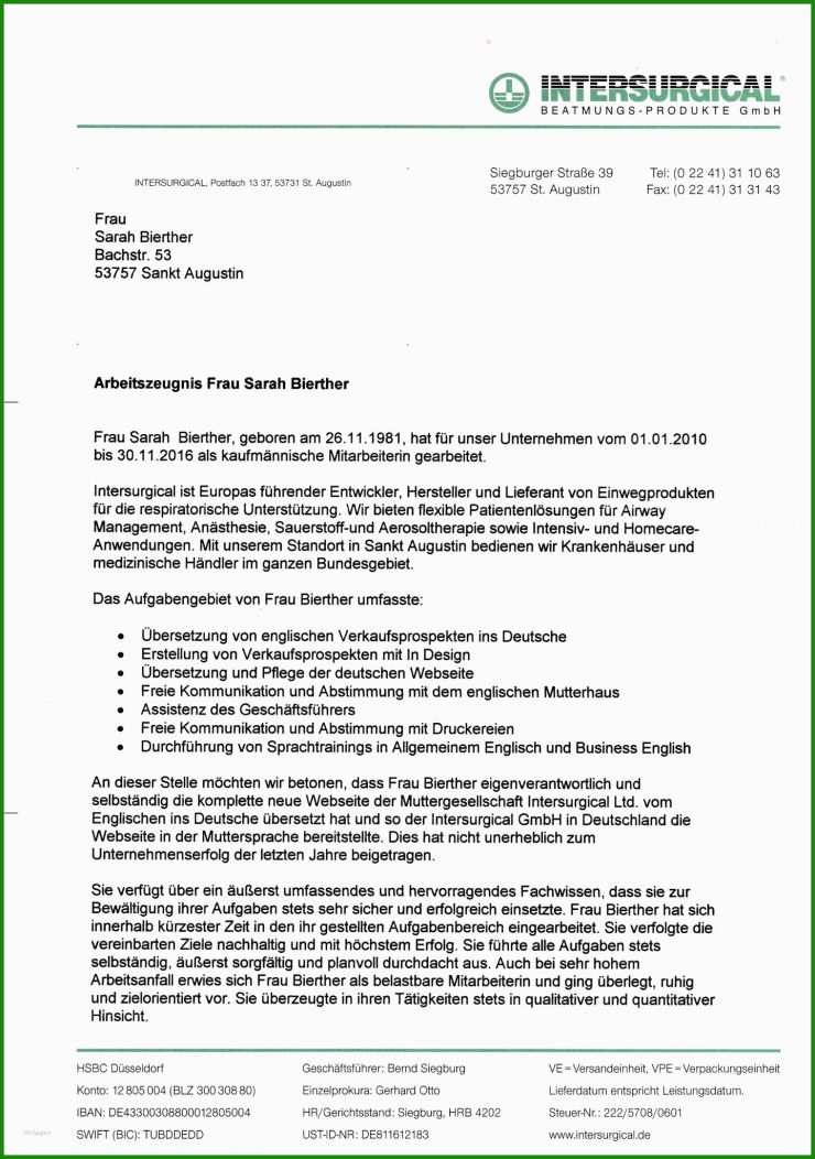 Arbeitszeugnis Muster Note 3