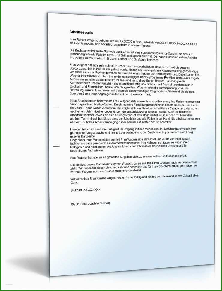 Arbeitszeugnis Muster Rechtsanwaltsfachangestellte 5 Arbeitszeugnis Muster Rechtsanwaltsfachangestellte