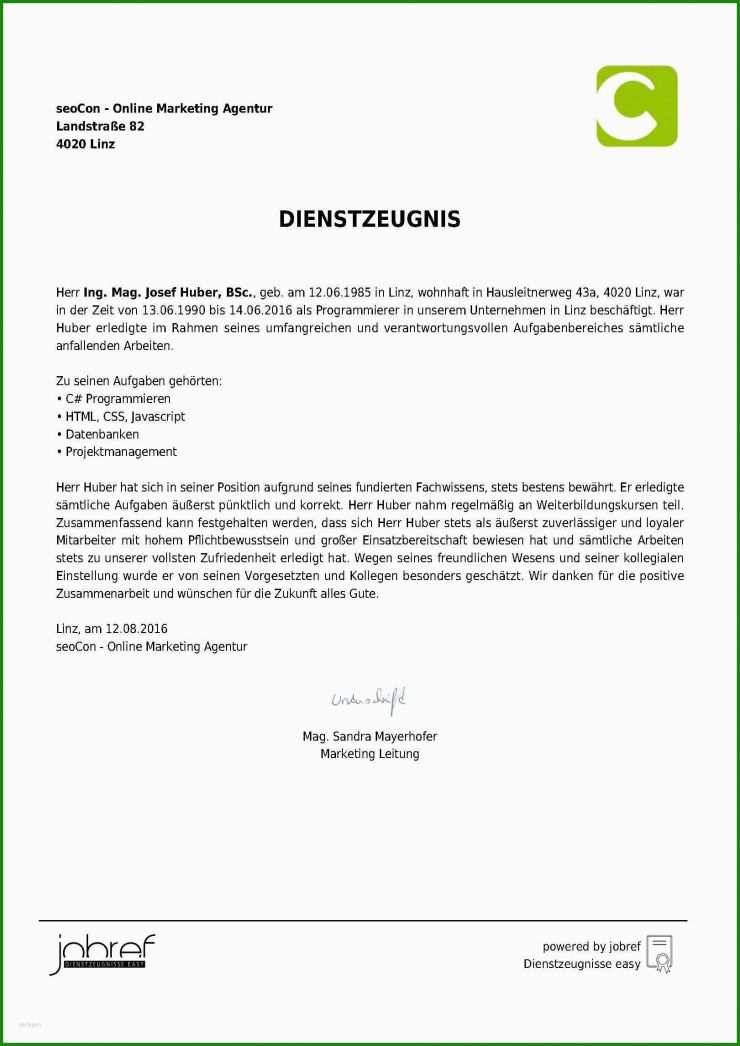 Arbeitszeugnis Muster Sehr Gut
