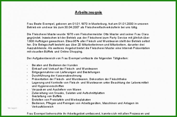 Arbeitszeugnis Muster Vertrieb