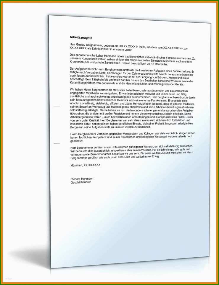 Arbeitszeugnis Muster Zahnmedizinische Fachangestellte Kostenlos
