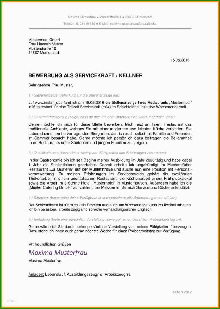 Arbeitszeugnis Servicekraft Muster