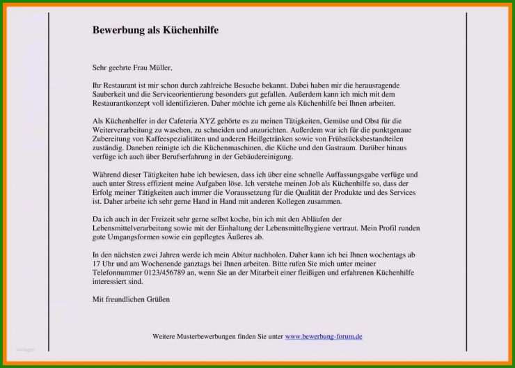 Arbeitszeugnis Vorlage Küchenhilfe