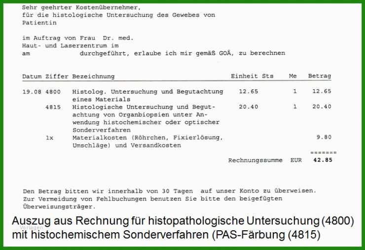 Arzt Rechnung Vorlage