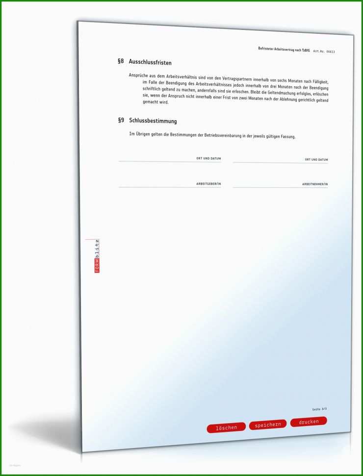 Aufhebung Arbeitsvertrag Vorlage