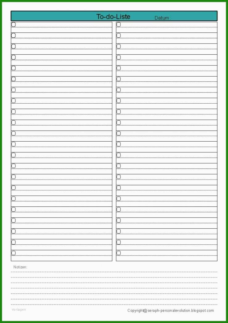 Ausdrucken to Do Liste Vorlage