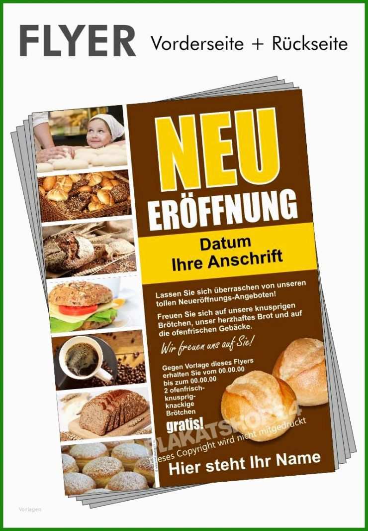 Bäckerei Flyer Vorlagen