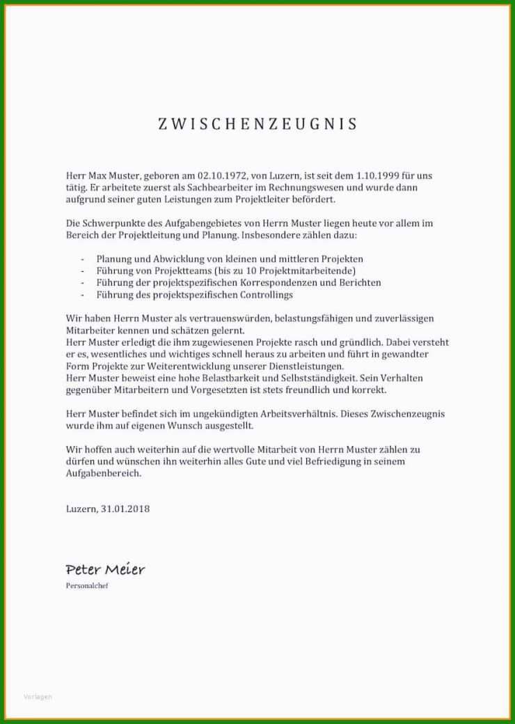 Befriedigendes Arbeitszeugnis Vorlage