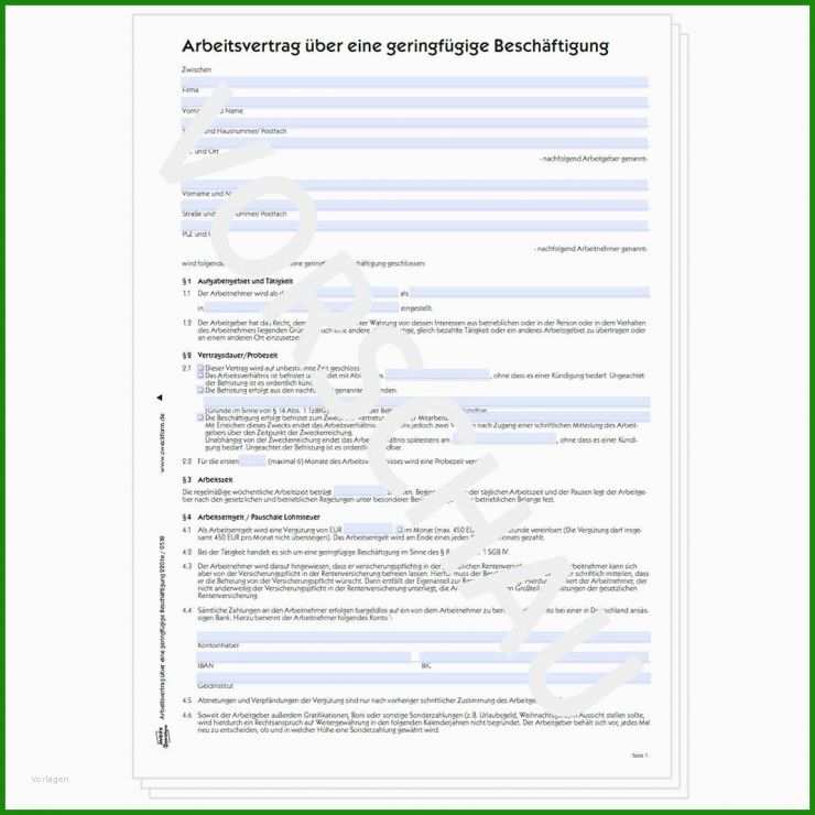 Befristeter Arbeitsvertrag Minijob Muster
