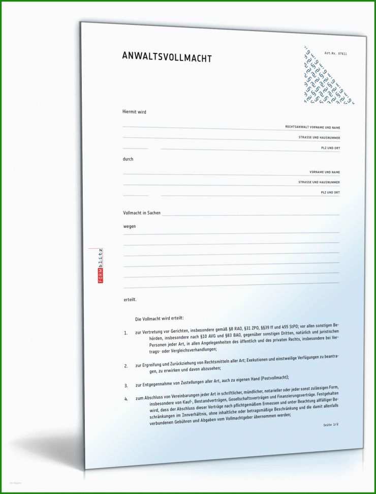 Behörden Vollmacht Vorlage