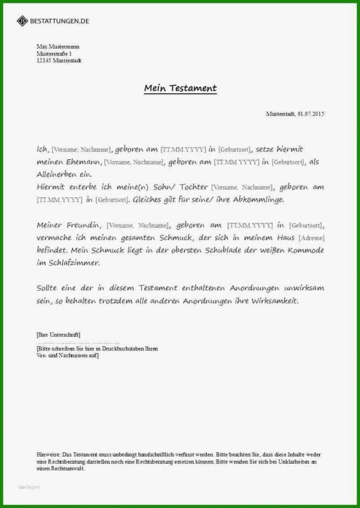 Beobachter Testament Vorlage