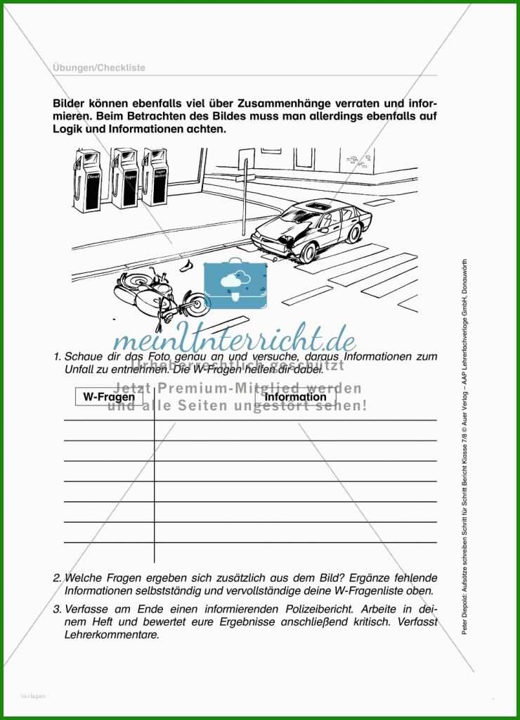 Bericht Schreiben Klasse 6 Muster