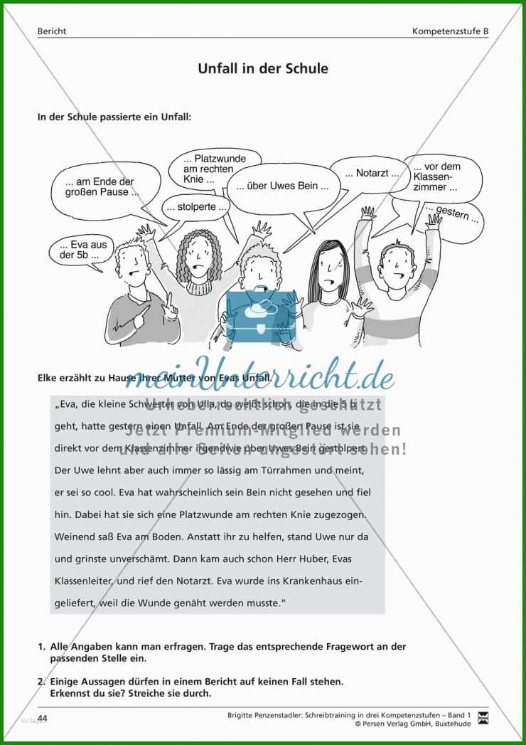 Bericht Vorlage Klasse 5 Gymnasium