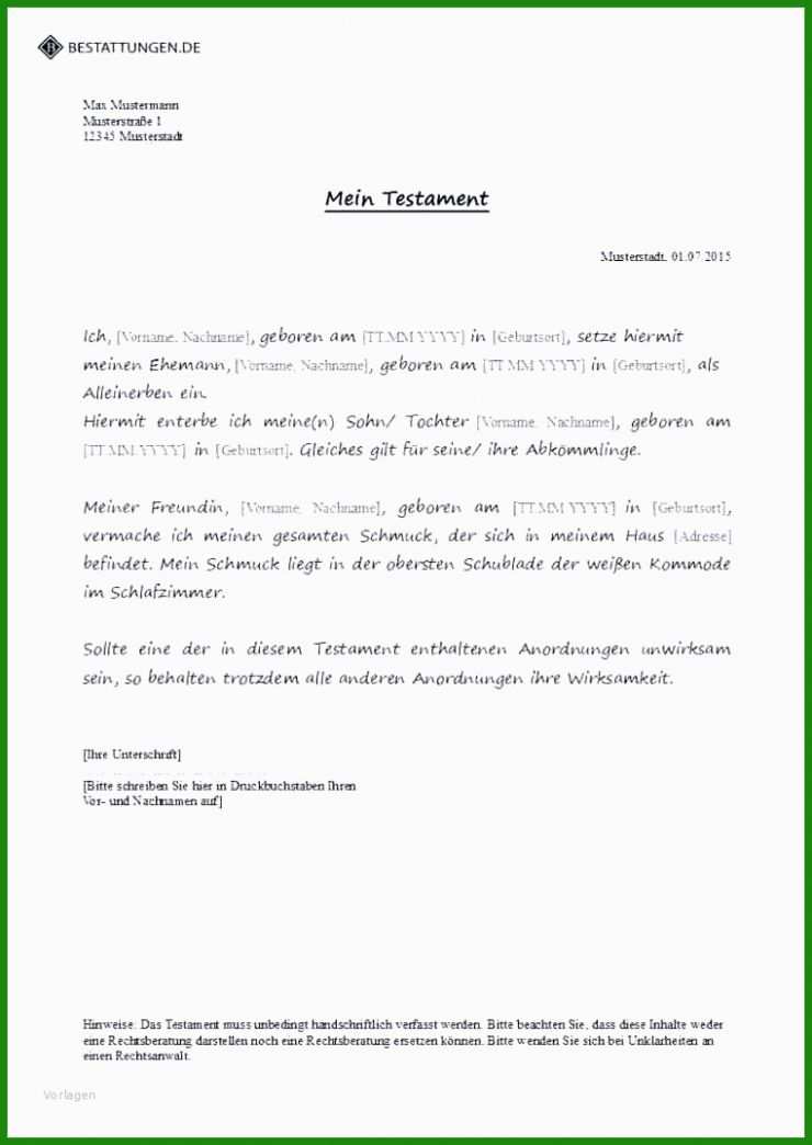 Berliner Testament Muster Nießbrauch