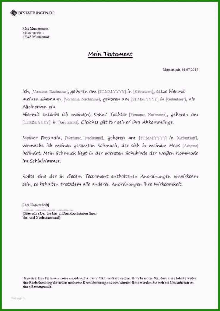 Berliner Testament Pdf Vorlage
