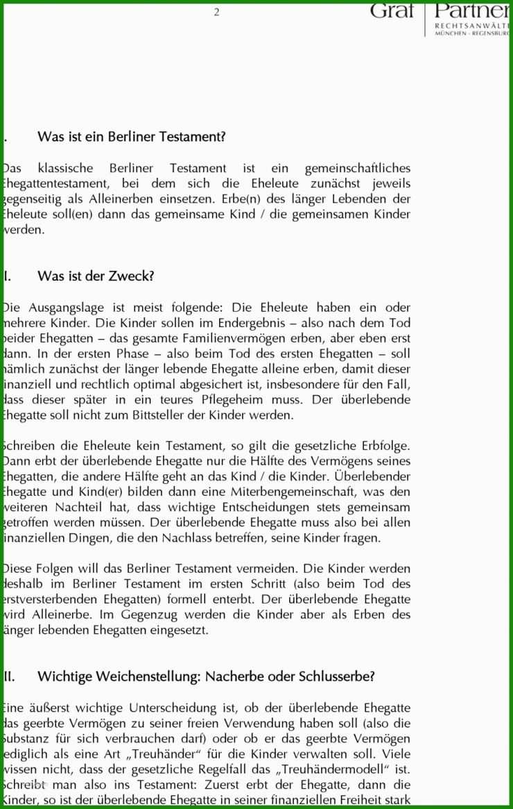 Berliner Testament Stiefkinder Muster
