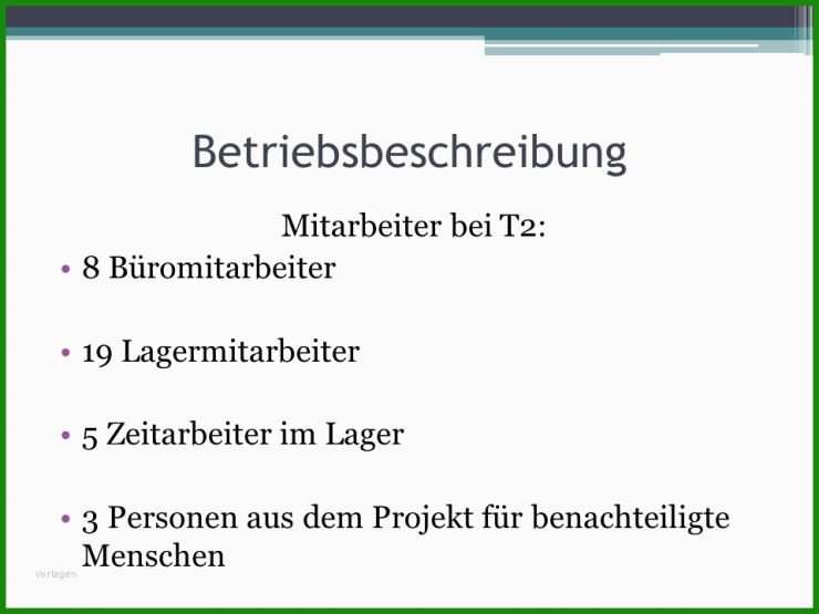Betriebsbeschreibung Praktikum Muster