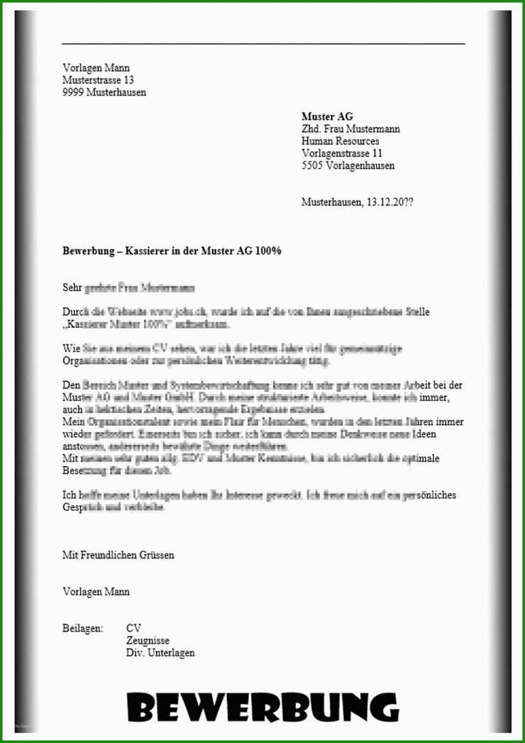 Bewerbung Brief Muster